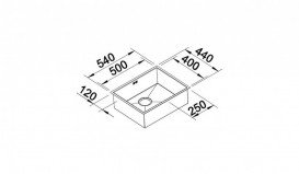 Мийка для кухні прямокутна Blanco ZEROX 500-U нержавіюча сталь дзеркальне полірування 521589