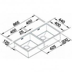Мойка для кухни прямоугольная Blanco ZEROX 400/400-U нержавеющая сталь  зеркальная полировка 521620