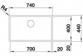 Мийка для кухні прямокутна Blanco ZEROX 700-IF нержавіюча сталь Durinox® з відвідної арматурою InFino® 523099