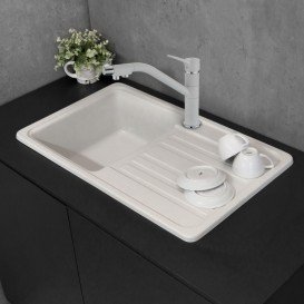 Мийка для кухні прямокутна Буль-Буль Versal обертаємося врізна Маграніт білий 109070001