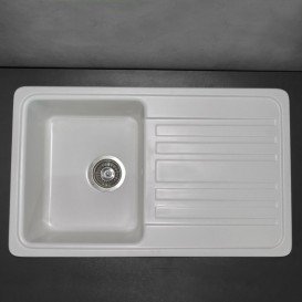 Мийка для кухні прямокутна Буль-Буль Versal обертаємося врізна Маграніт білий 109070001