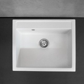 Мийка для кухні прямокутна Буль-Буль Oregon врізна Маграніт білий 108060001