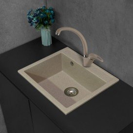 Мийка для кухні прямокутна Буль-Буль Oregon врізна Маграніт пісочний 108067001