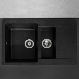 Мийка для кухні прямокутна Буль-Буль La Pas врізна Маграніт світло-чорний 110080004