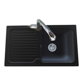 Мойка для кухни прямоугольная Буль-Буль Orlean врезная Магранит светло-черный 112080004