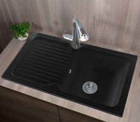 Мойка для кухни прямоугольная Буль-Буль Orlean врезная Магранит светло-черный 112080004