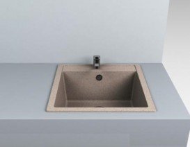 Мойка для кухни прямоугольная Буль-Буль Bodrum 510 врезная Магранит песочный 116050007