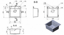 Мойка для кухни прямоугольная Буль-Буль Bodrum 510 врезная Магранит песочный 116050007