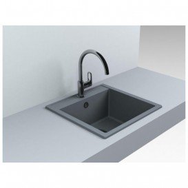 Мийка для кухні прямокутна Буль-Буль Bodrum 510 врізна Маграніт сірий 116050013