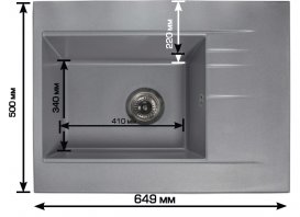 Мийка для кухні прямокутна Буль-Буль Bodrum 650 врізна Маграніт світло-чорний 115060004