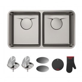 Мийка для кухні прямокутна Kraus Dex під стільницю нержавіюча сталь Radiant Pearl KD1UD33B