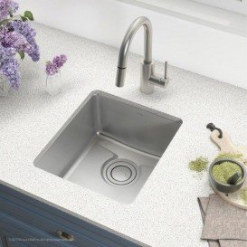 Мийка для кухні прямокутна Kraus Dex під стільницю нержавіюча сталь Radiant Pearl KD1US17B