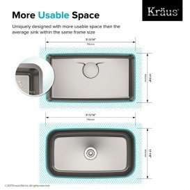 Мийка для кухні прямокутна Kraus Dex під стільницю нержавіюча сталь Radiant Pearl KD1US25B