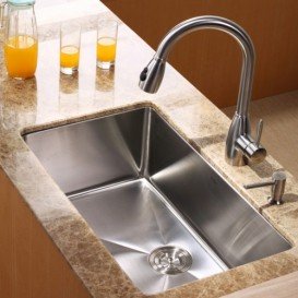 Мийка для кухні прямокутна Kraus Precision під стільницю нержавіюча сталь хром KHU100-30