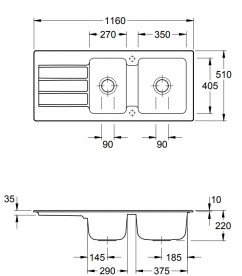 Мийка для кухні прямокутна Villeroy & Boch Architectura 80 біла 338002R1