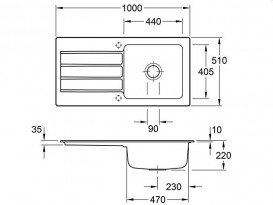 Мойка для кухни прямоугольная Villeroy & Boch Architectura 60 Fossil 336002KD