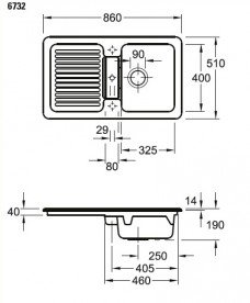 Мийка для кухні прямокутна Villeroy & Boch Condor 50 пісок 673201i5