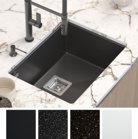 Мойка для кухни Sink Quality Argon 1KBO 60 55x42x22,5 с переливом наногранит черный ARG.C.1KBO.60