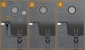 Мойка для кухни Sink Quality Azurite 1KBO 49x49x14,2 с переливом наногранит парча AZU.B.1KBO.X