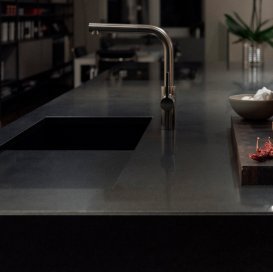 Мийка для кухні Sink Quality Argon 1KBO 60 55x42x22,5 з переливом нанограніт парча ARG.B.1KBO.60