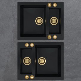 Мийка для кухні Sink Quality Ferrum 5KBO 60,5x49,5x21 з переливом нанограніт парча FER.B.5KBO.X