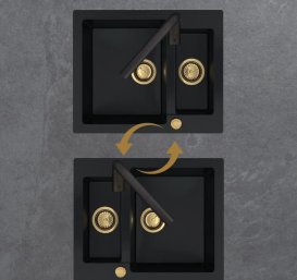 Мойка для кухни Sink Quality Ferrum 5KBO 60,5x49,5x21 с переливом наногранит серый FER.D.5KBO.X