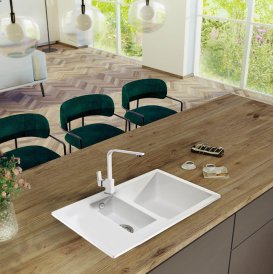 Мойка для кухни Sink Quality Ferrum 5KKO 79,5х49,5х21 с переливом наногранит графит FER.G.5KKO.X