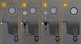 Мийка для кухні Sink Quality Obsidian 1KKO 59x50x21 см з переливом нанограніт чорний OBS.C.1KKO.X