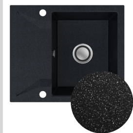 Мийка для кухні Sink Quality Obsidian 1KKO 59x50x21 см з переливом нанограніт чорний парча OBS.B.1KKO.X