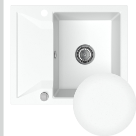 Мойка для кухни Sink Quality Obsidian 1KKO 59x50x21 см с переливом наногранит белый OBS.W.1KKO.X