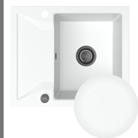 Мойка для кухни Sink Quality Obsidian 1KKO 59x50x21 см с переливом наногранит белый OBS.W.1KKO.X