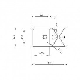 Мийка для кухні Teka BROOKLYN 50 M-XP 1B 1D 86.4×50.4 см нержавіюча сталь полірована 115100022