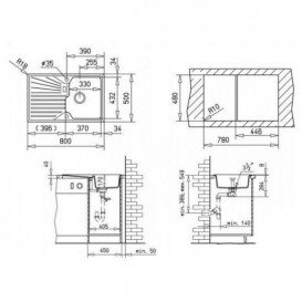 Мийка для кухні Teka Cascad 45B TG 80х50 см врізна теграніт пісочний 40143102