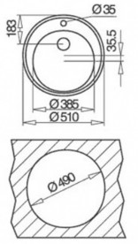 Мойка для кухни Teka Centroval 45 Ø51 см нержавеющая сталь полированная 10111012