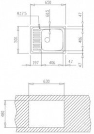Мийка для кухні Teka Classic 1B 65х50 см нержавіюча сталь полірована 10119070