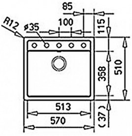 Мийка для кухні Teka Menorca 60 S TG 57х51 см врізна чорний металік 40144565