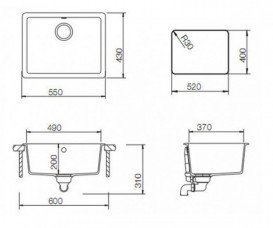 Мойка для кухни Teka Radea 490/370 TG 55х43 см тегранит серый металлик 40143659