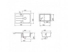 Мийка для кухні Teka Simpla 45-S TG 78х50 см врізна теграніт сірий металік 40144526