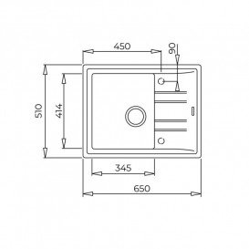 Мийка для кухні Teka Stone 45 B-TG 1B 1D 86х51 см з крилом теграніт графіт 115330048