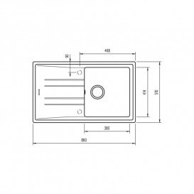 Мийка для кухні Teka Stone 50 B-TG 1B 1D 86х51 см з крилом теграніт графіт 115330020