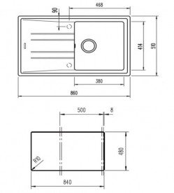 Мойка для кухни Teka Stone 50 B-TG 1B 1D 86х51 см врезная тегранит песочный 115330016