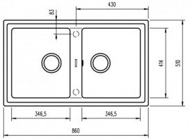 Мийка для кухні Teka Stone 90 B-TG 2B 86х51 см врізна теграніт білий 115260005