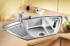 Мойка для кухни угловая Blanco Tipo 9 E нержавеющая сталь матовая 511582