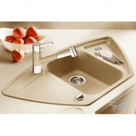 Мойка для кухни угловая BLANCO ZIA 9 E SILGRANIT трапециевидная  врезная  шампань 514760