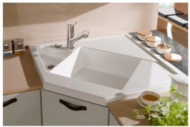 Мойка для кухни Villeroy & Boch Monumentum угловая 89,6х89,6 см керамика snow white 330302KG