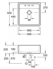 Мийка для кухні Villeroy & Boch Single-bowl sink 59,5х63 см кераміка graphite 632062I4