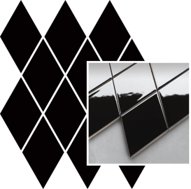 Мозаика Paradyz Uniwersalna Mozaika Prasowana Nero Romb Pillow 20,6х23,7 см M-P-206X237-1-UNIW.NEROPI