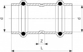 Муфта Viega SeaPress 0315 d35 сплав CuNiFe 90/10 453138