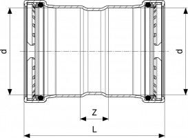 Муфта Viega SeaPress 0315XL d88,9 сплав CuNiFe 90/10 556501
