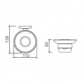 Мыльница для ванной Devit Laguna подвесная с держателем хром/стекло прозрачное 6720110